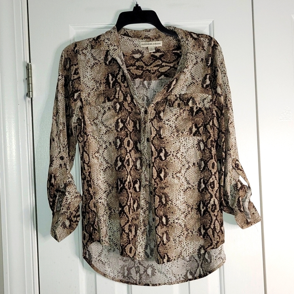 Alexander Jordon Animal Print Long Sleeve Shirt